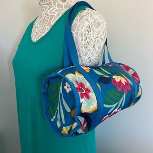 Lesportsac Blue Floral Travel Bag EUC